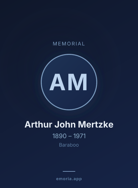 Memorial portrait of Arthur John Mertzke