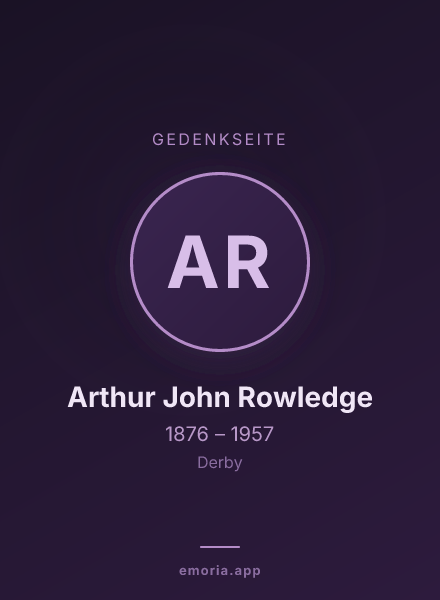 Gedenkportrait von Arthur John Rowledge