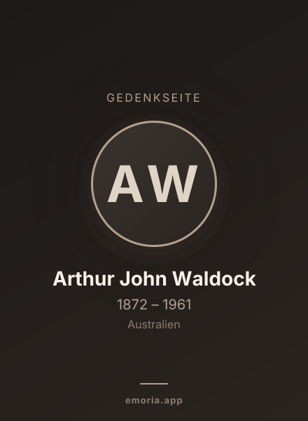 Gedenkportrait von Arthur John Waldock