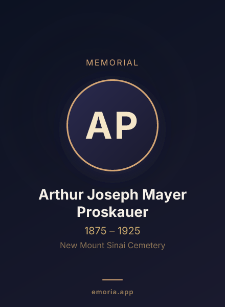 Memorial portrait of Arthur Joseph Mayer Proskauer