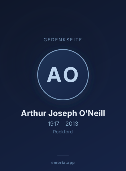 Gedenkportrait von Arthur Joseph O’Neill