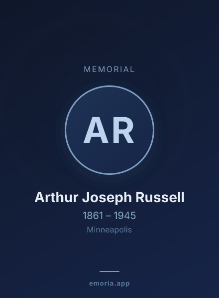 Memorial portrait of Arthur Joseph Russell
