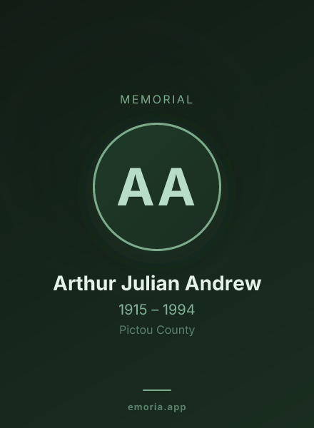 Memorial portrait of Arthur Julian Andrew