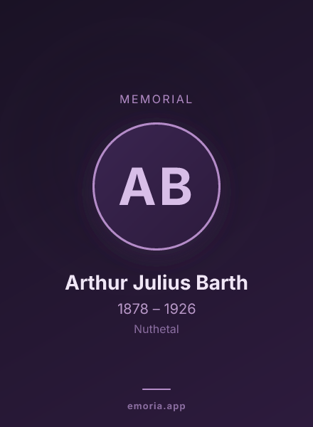 Memorial portrait of Arthur Julius Barth