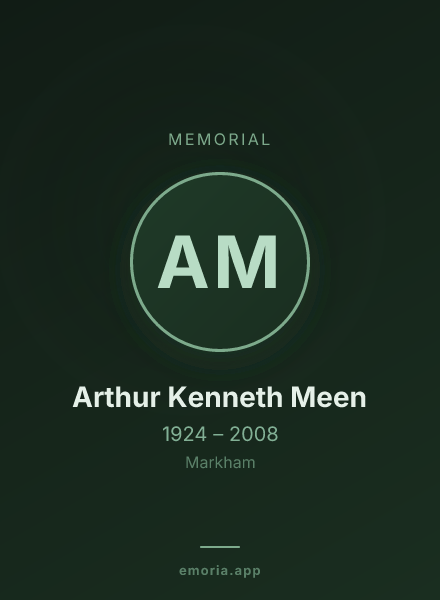 Memorial portrait of Arthur Kenneth Meen