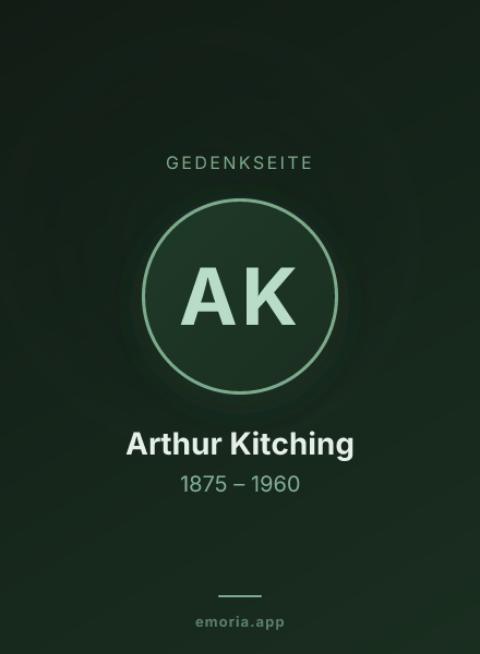 Gedenkportrait von Arthur Kitching