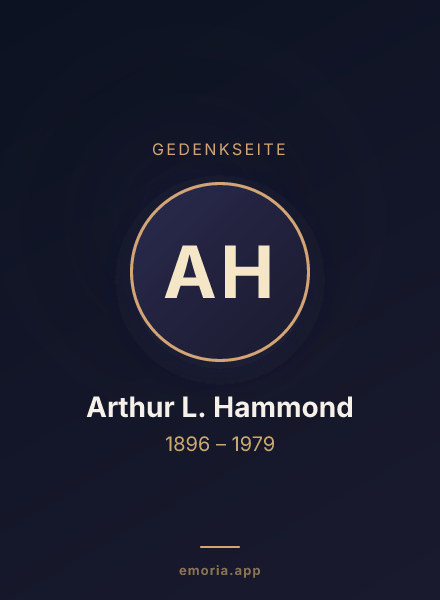 Gedenkportrait von Arthur L. Hammond