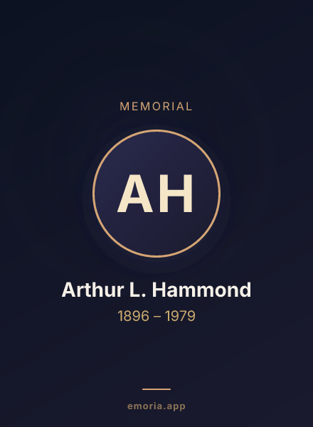 Memorial portrait of Arthur L. Hammond
