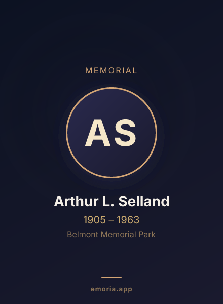 Memorial portrait of Arthur L. Selland