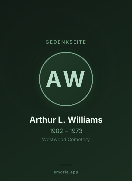 Gedenkportrait von Arthur L. Williams