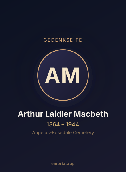 Gedenkportrait von Arthur Laidler Macbeth