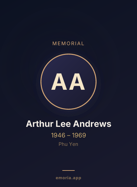 Memorial portrait of Arthur Lee Andrews