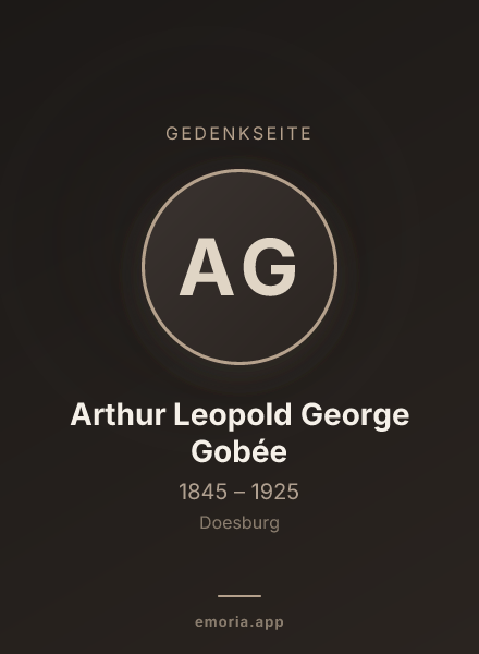 Gedenkportrait von Arthur Leopold George Gobée