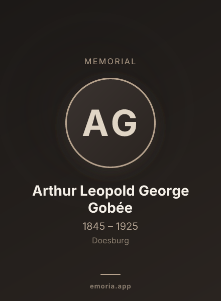 Memorial portrait of Arthur Leopold George Gobée