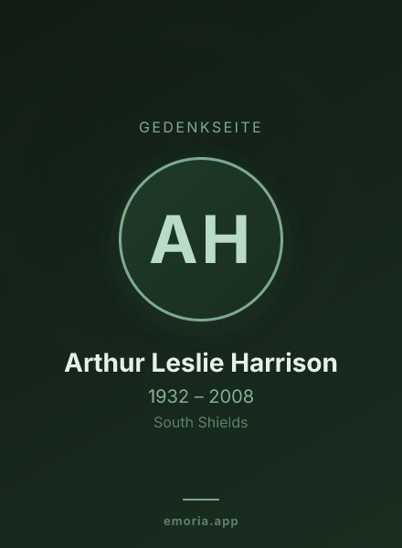 Gedenkportrait von Arthur Leslie Harrison