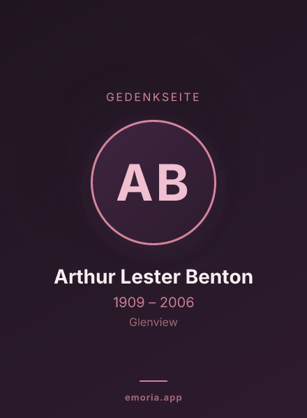 Gedenkportrait von Arthur Lester Benton