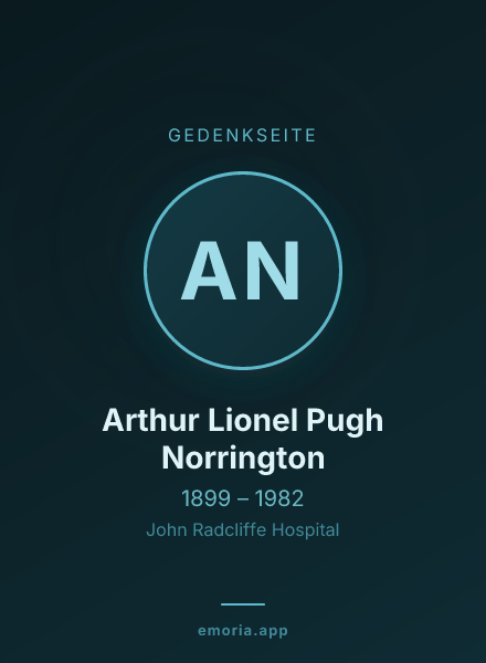 Gedenkportrait von Arthur Lionel Pugh Norrington