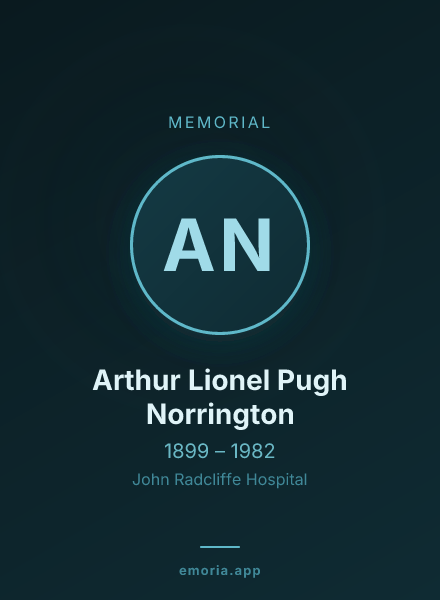 Memorial portrait of Arthur Lionel Pugh Norrington