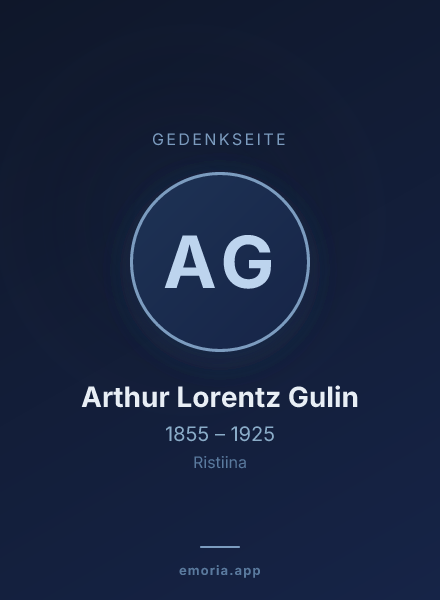 Gedenkportrait von Arthur Lorentz Gulin
