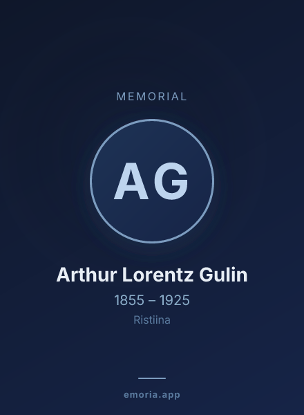 Memorial portrait of Arthur Lorentz Gulin