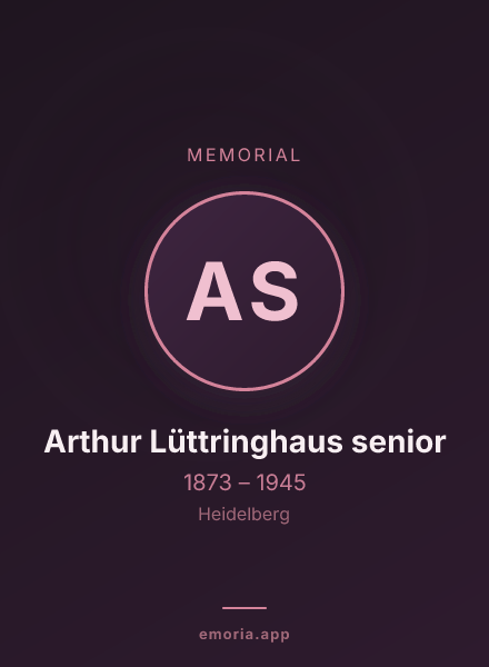 Memorial portrait of Arthur Lüttringhaus senior