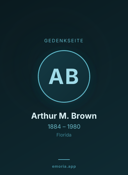 Gedenkportrait von Arthur M. Brown
