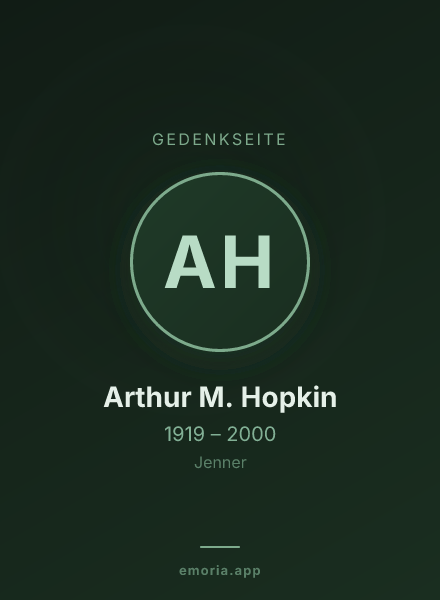 Gedenkportrait von Arthur M. Hopkin
