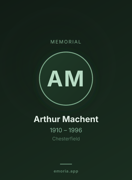Memorial portrait of Arthur Machent