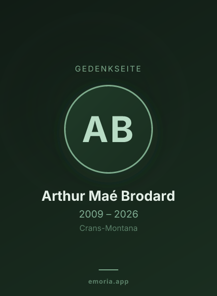 Gedenkportrait von Arthur Maé Brodard