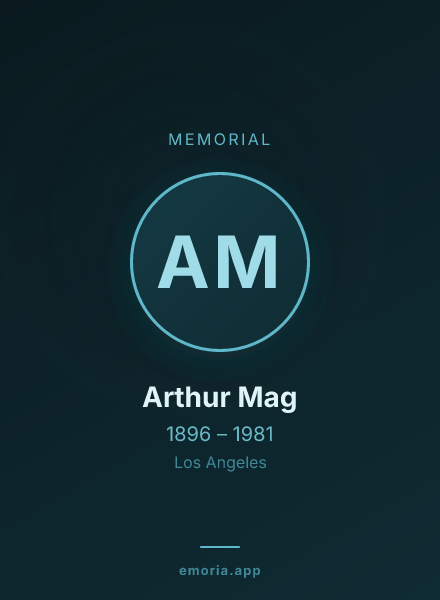 Memorial portrait of Arthur Mag