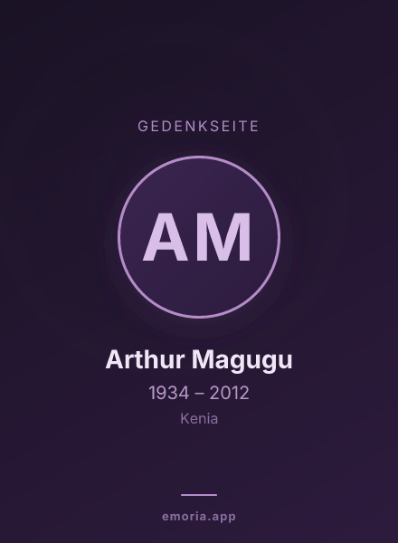 Gedenkportrait von Arthur Magugu