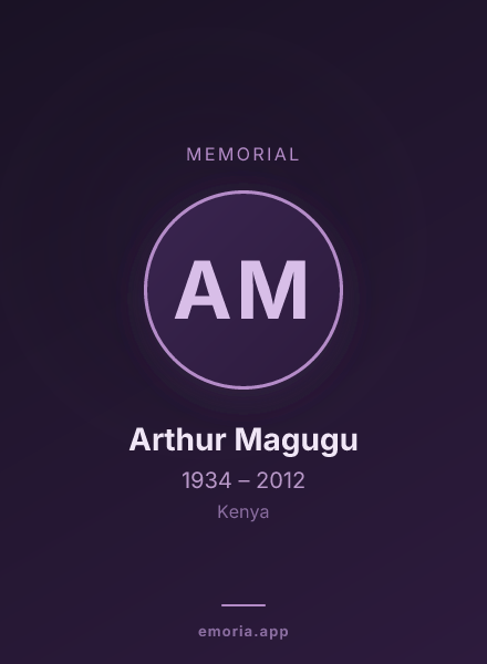 Memorial portrait of Arthur Magugu