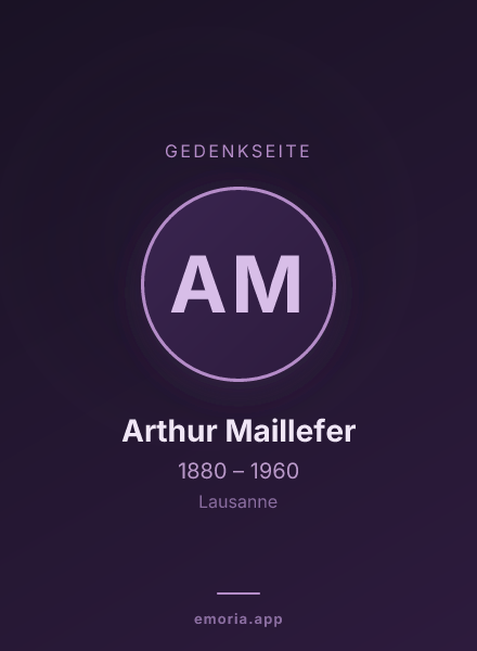Gedenkportrait von Arthur Maillefer