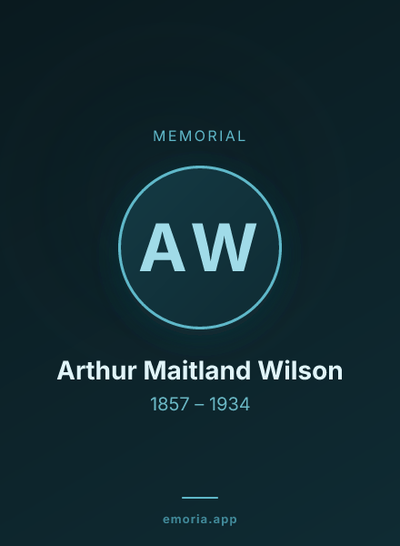 Memorial portrait of Arthur Maitland Wilson
