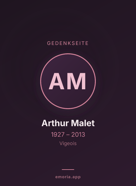 Gedenkportrait von Arthur Malet