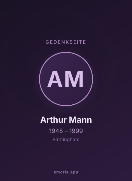 Gedenkportrait von Arthur Mann
