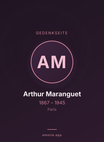 Gedenkportrait von Arthur Maranguet