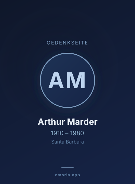 Gedenkportrait von Arthur Marder