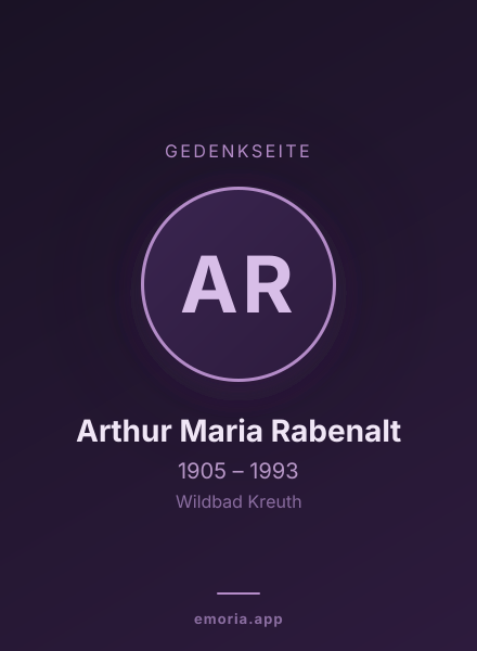 Gedenkportrait von Arthur Maria Rabenalt