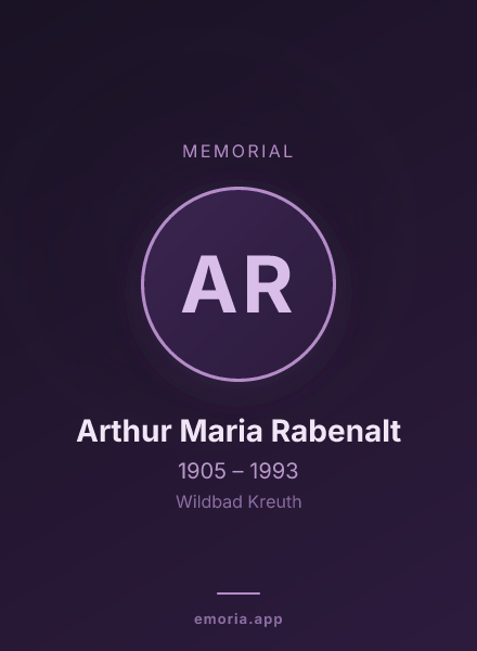 Memorial portrait of Arthur Maria Rabenalt