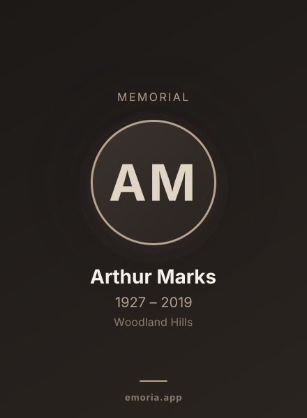 Memorial portrait of Arthur Marks