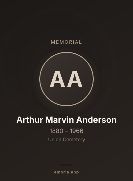 Memorial portrait of Arthur Marvin Anderson