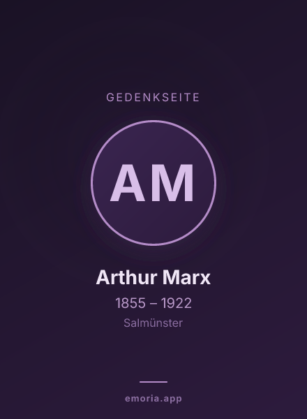 Gedenkportrait von Arthur Marx