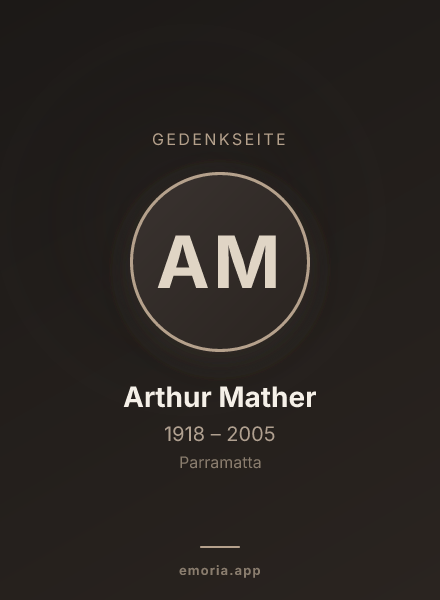Gedenkportrait von Arthur Mather