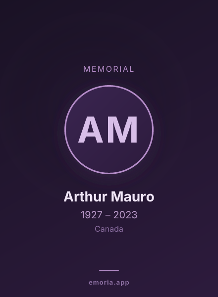 Memorial portrait of Arthur Mauro