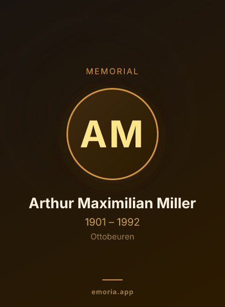 Memorial portrait of Arthur Maximilian Miller