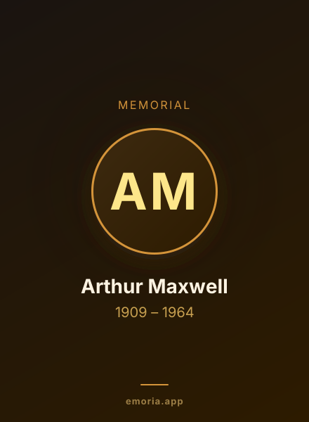 Memorial portrait of Arthur Maxwell