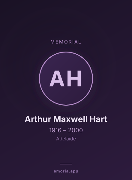 Memorial portrait of Arthur Maxwell Hart