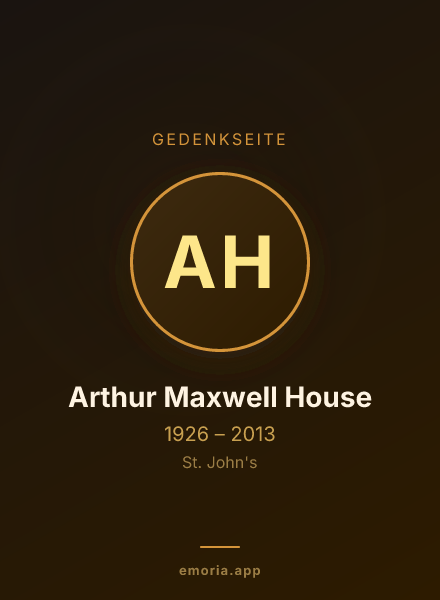 Gedenkportrait von Arthur Maxwell House