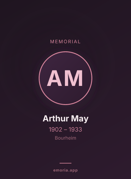 Memorial portrait of Arthur May